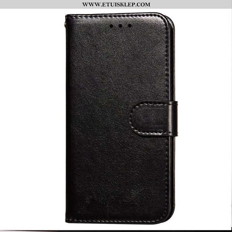 Etui Folio do Samsung Galaxy S22 5G z Łańcuch Pasek W Jednolitym Kolorze